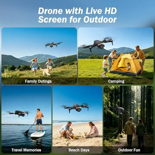 lanvansrc ▫️ F417PRO Mini Drone FPV com Câmara HD 1080P, Comando Remoto com Ecrã LCD, Motor sem escovas, Carregamento rápido Type-C, Menos de 249 g, Drone para adultos, crianças e principiantes, Presentes para meninos e meninas 6