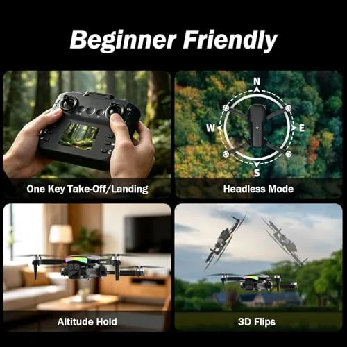 lanvansrc ▫️ F417PRO Mini Drone FPV com Câmara HD 1080P, Comando Remoto com Ecrã LCD, Motor sem escovas, Carregamento rápido Type-C, Menos de 249 g, Drone para adultos, crianças e principiantes, Presentes para meninos e meninas 7