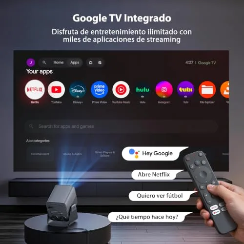 QVWi ▫️ Projetor 1080P HDR10+, memória de 32 GB 【Aplicações integradas】 2