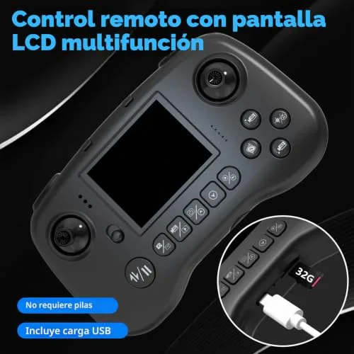 SEKOsamrt ▫️ Drone com câmara para principiantes, comando à distância com ecrã LCD, mini-drone com vídeo FPV, evasão de obstáculos a 270°, piruetas 3D, quadricóptero RC dobrável, cartão SD até 32 GB 3