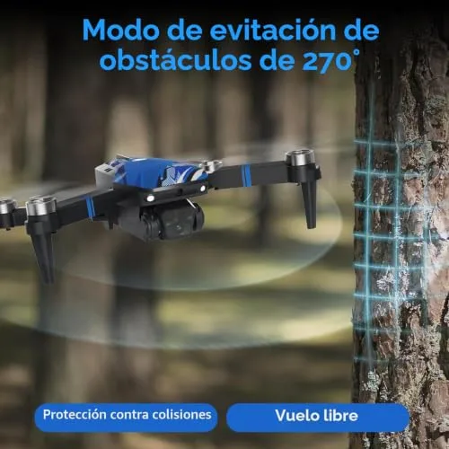 SEKOsamrt ▫️ Drone com câmara para principiantes, comando à distância com ecrã LCD, mini-drone com vídeo FPV, evasão de obstáculos a 270°, piruetas 3D, quadricóptero RC dobrável, cartão SD até 32 GB 4