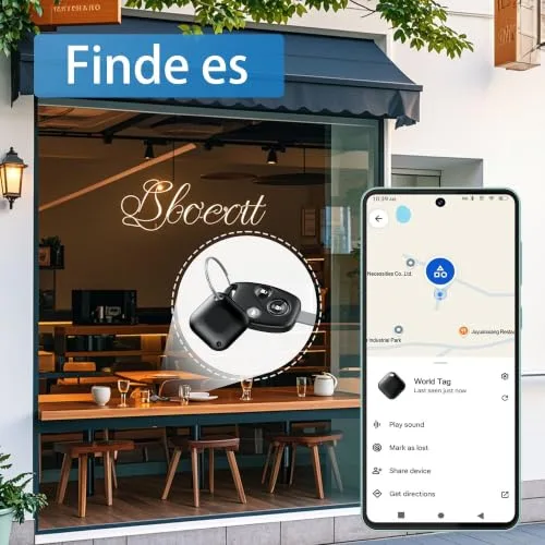 Luckice ▫️ Localizador Android Smart Tag Bluetooth Tracker compatível com a aplicação Google Find My Hub (apenas Android), localizador anti-perda para chaves, malas, mochilas, bolsas e muito mais, cor preta, 4 unidades 4