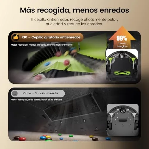 FAMIVAC ▫️ R10 Aspirador Robótico com Esfregona, Sucção Potente de 6000 Pa, Anti-Emaranhamento 6