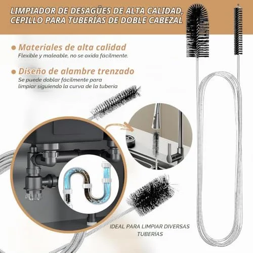 Genérico ▫️ Conjunto de 6 peças para desentupir o lava-loiça, escova de limpeza para o ralo 3