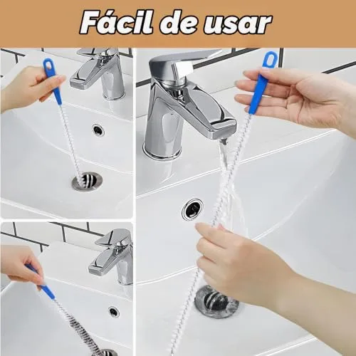 Genérico ▫️ Conjunto de 6 peças para desentupir o lava-loiça, escova de limpeza para o ralo 5