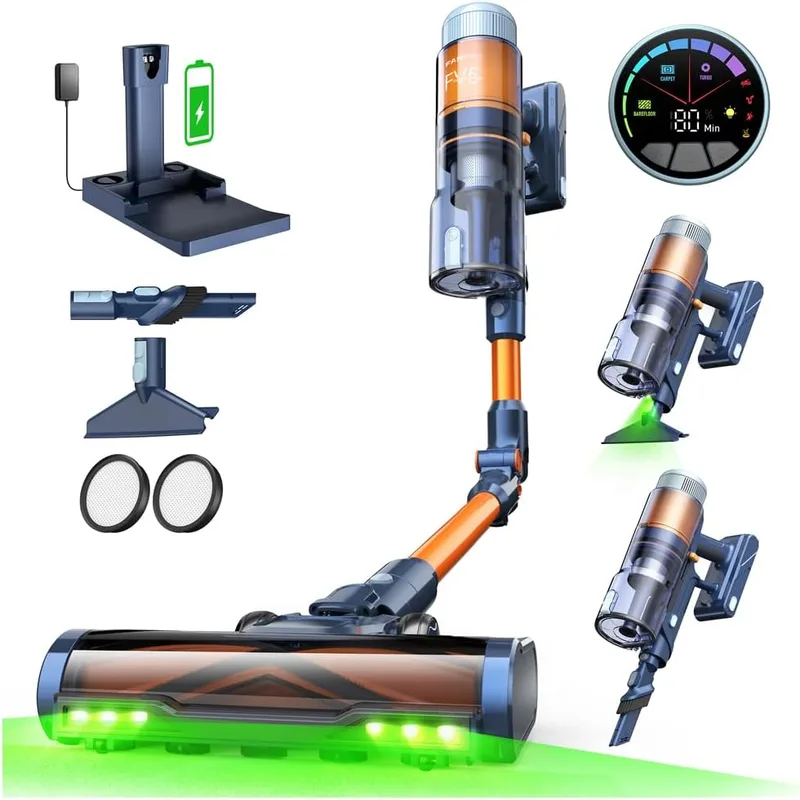 FAMIVAC ▫️ FV5 Aspirador sem fio 70 kPa/80 min, base de carregamento, tubo dobrável