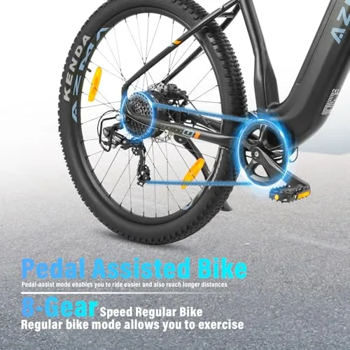 AZMA ▫️ Bicicleta Elétrica para Adultos 27,5"/29", 8 velocidades com bateria removível de 720 Wh/648 Wh, autonomia de 100-150 km – Bicicleta elétrica para montanha e uso urbano 6