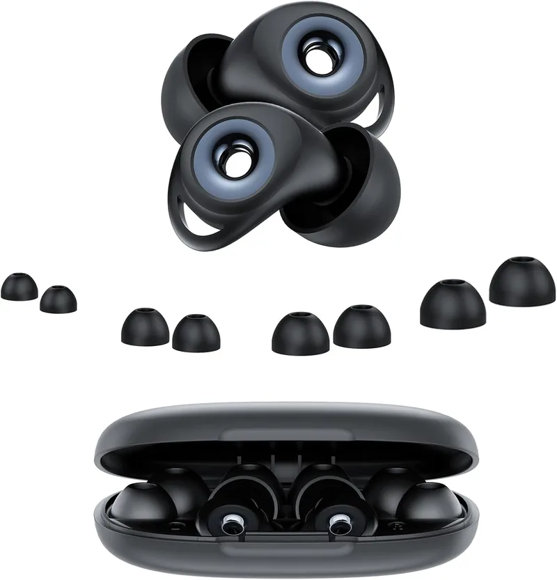 IKG ▫️ Tampões para os ouvidos para dormir, com cancelamento de ruído de 45 dB, 4 tamanhos (XS/S/M/L) | Tampões reutilizáveis de silicone macio, adequados para dormir, viajar, concentrar-se ou ir a um concerto