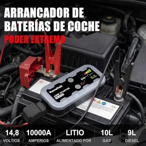 VerveVolt ▫️ 𝟴𝟬𝗼𝗳𝗳 𝟭𝟬𝟬𝟬𝟬𝗔 Arrancador de baterias de automóvel - Jump Starter 2
