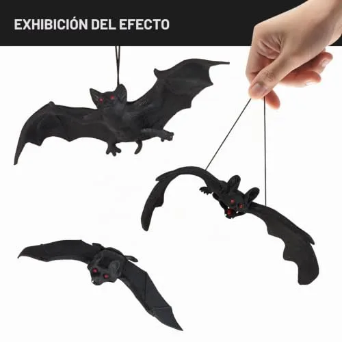 SINAYREK ▫️ Conjunto de decoração de Halloween, 6 peças de decoração 3D em forma de morcego 3