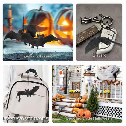 SINAYREK ▫️ Conjunto de decoração de Halloween, 6 peças de decoração 3D em forma de morcego 6
