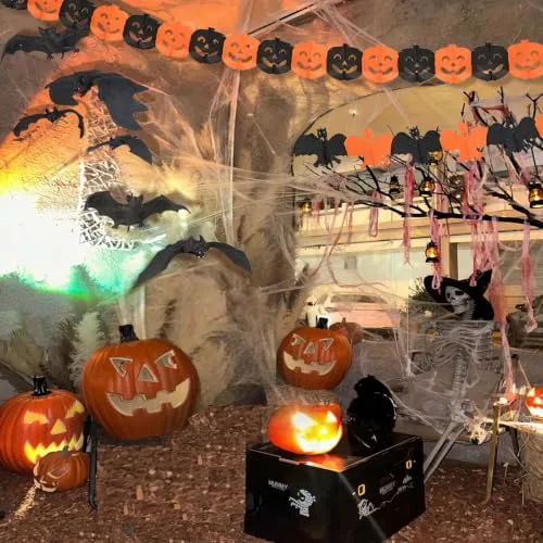SINAYREK ▫️ Conjunto de decoração de Halloween, 6 peças de decoração 3D em forma de morcego 7