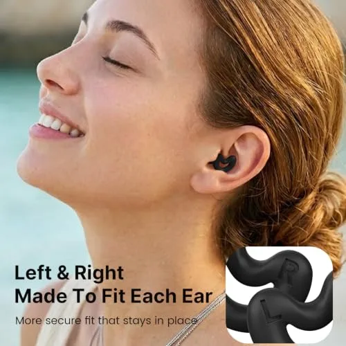 Relaxcharm ▫️ Tampões para os ouvidos para dormir de lado, reutilizáveis, em silicone, com redução passiva de ruído até 40 dB, com pontas de dupla camada e 5 opções de ajuste para roncos e viagens 5