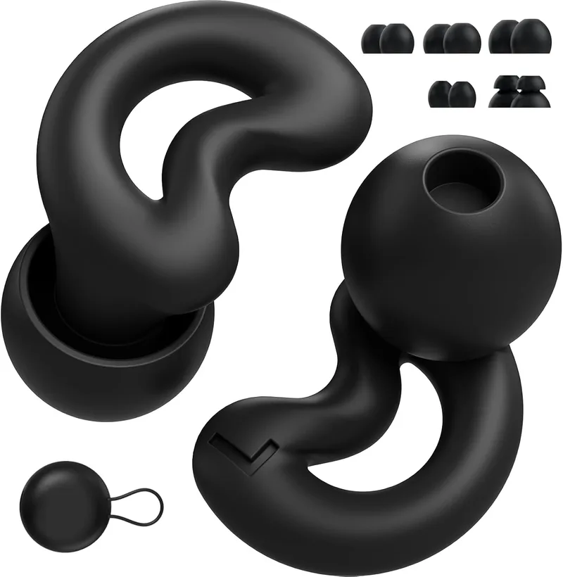 Relaxcharm ▫️ Tampões para os ouvidos para dormir de lado, reutilizáveis, em silicone, com redução passiva de ruído até 40 dB, com pontas de dupla camada e 5 opções de ajuste para roncos e viagens