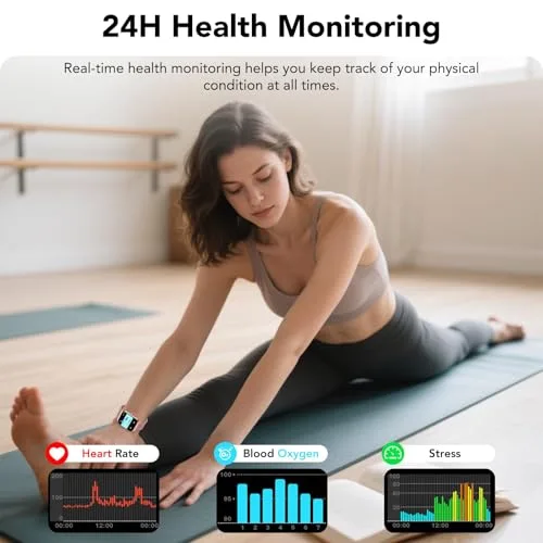 CASCHO ▫️ Relógio Inteligente para Mulher, Relógio Inteligente HD de 1,85" com Chamadas, Mais de 120 Modos Desportivos, Monitor Cardíaco e de Sono, Resistente à Água IP68, Chamadas pelo WhatsApp e Bluetooth, Presente para Mulher, Android/iOS 5