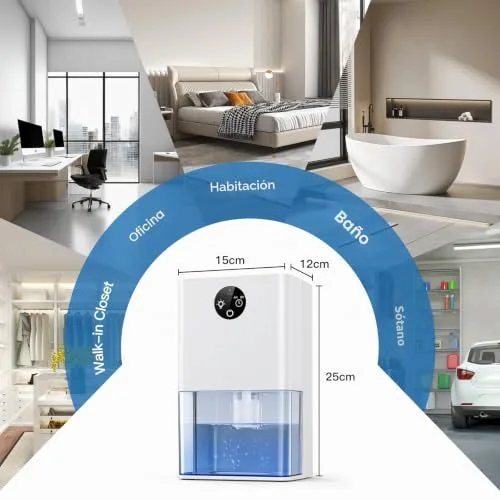 Cakoai ▫️ Desumidificador elétrico de 1800 ml, desumidificadores silenciosos 7