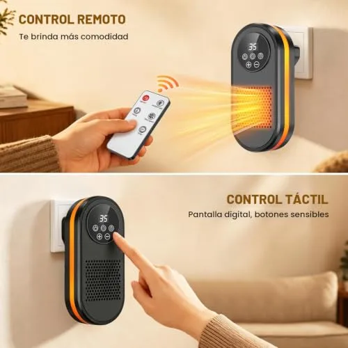 Cakoai ▫️ Aquecedor de baixo consumo, com ficha, 2 níveis, aquecedor elétrico cerâmico PTC 3