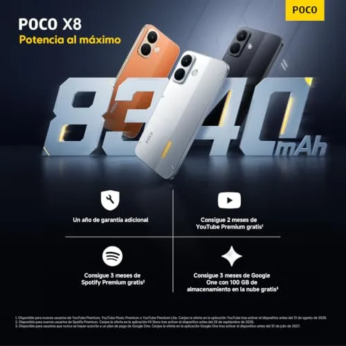 Xiaomi ▫️ POCO X8, smartphone com 8 GB + 256 GB, preto, bateria de 8340 mAh, carregamento de 67 W 2