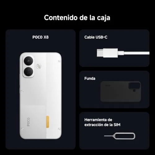 Xiaomi ▫️ POCO X8, smartphone com 8 GB + 256 GB, preto, bateria de 8340 mAh, carregamento de 67 W 5