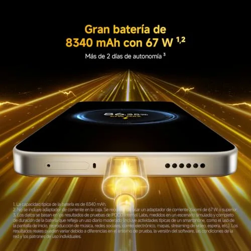 Xiaomi ▫️ POCO X8, smartphone com 8 GB + 256 GB, preto, bateria de 8340 mAh, carregamento de 67 W 7
