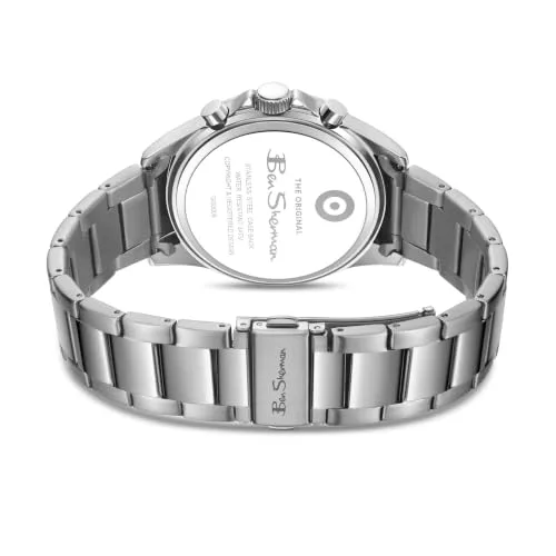Ben Sherman ▫️ Winchester - Relógio cronógrafo de quartzo com mostrador prateado e bracelete de silicone branco para homem, vidro mineral, 3 ATM, caixa de 43,2 mm 3