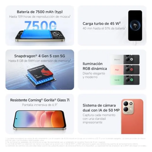 XIAOMI ▫️ REDMI 17 5G, smartphone com 4+256 GB, preto, bateria de 7500 mAh, carregamento de 45 W 3