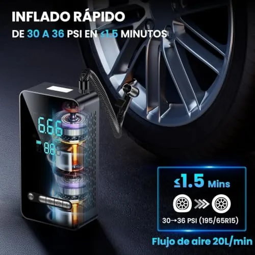 Ipflin ▫️ Inflador de Pneus de Carro 150 PSI Inflador Elétrico Compressor de Ar 3