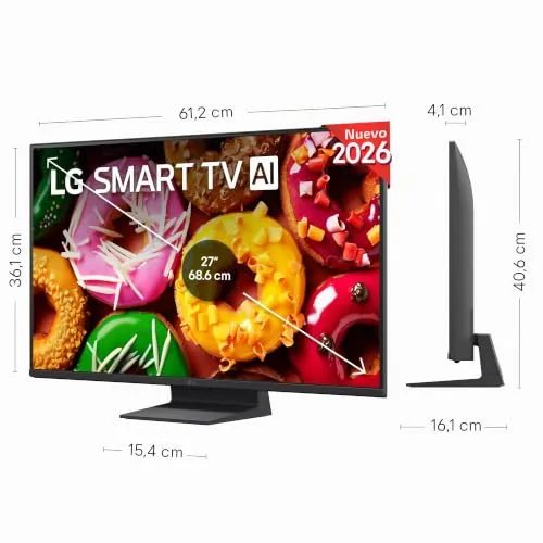 LG ▫️ 27LB70006LA - Smart TV FHD AI LB70 27" 2K 2026, WebOS 26 IA, Processador α5 AI Gen9, 120 Hz, Resolution Upscaler, Dolby Digital Plus, Preto 2