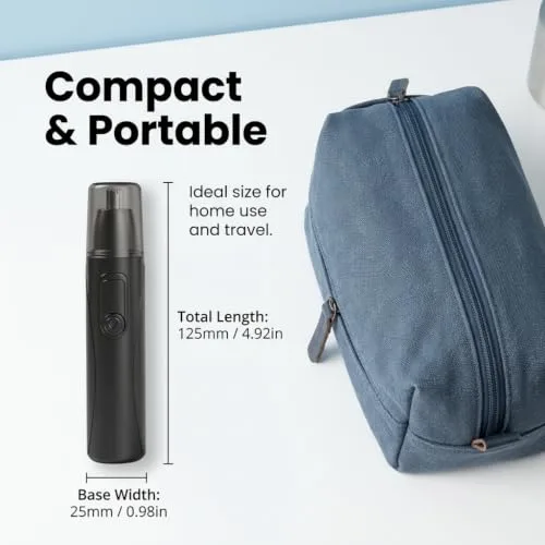 XAVURO ▫️ Aparador elétrico para o nariz e as orelhas para homem, aparador para o nariz recarregável por USB e indolor, aparador indolor com lâminas de aço inoxidável, aparador à prova de água IPX7, fácil de limpar 6