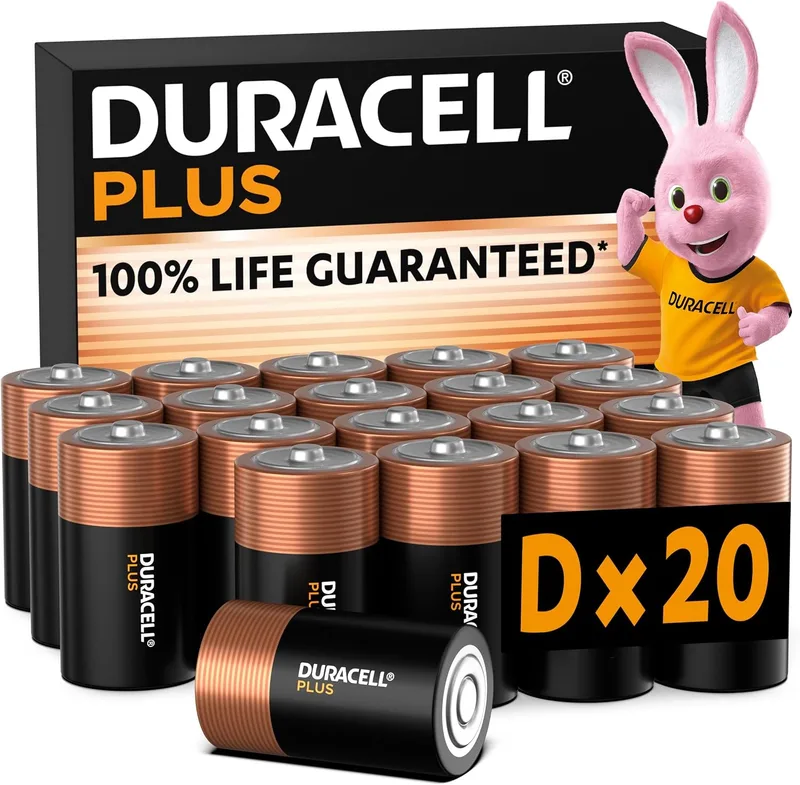 Duracell ▫️ Pilhas alcalinas Plus D (embalagem de 20) 1,5 V, LR20