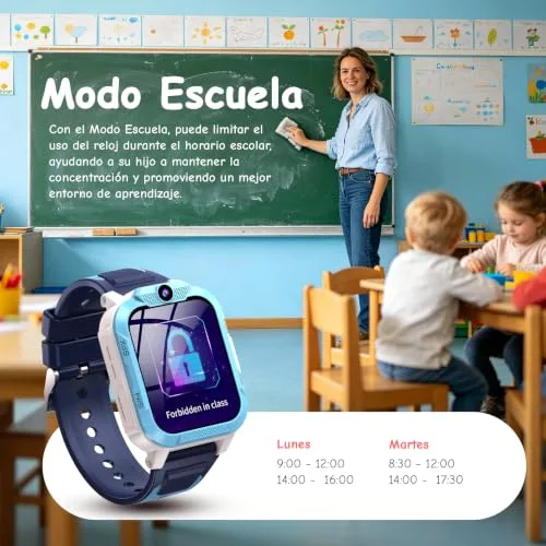 IOWODO ▫️ Relógio inteligente para crianças com videochamada, relógio inteligente 4G para crianças com videochamada e GPS, SOS, chat de voz, modo escola, bateria de 850 mAh,podómetro, despertador, IP68, jogos, presente ideal para crianças dos 4 aos 12 anos 5