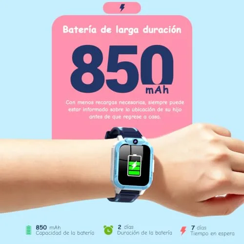 IOWODO ▫️ Relógio inteligente para crianças com videochamada, relógio inteligente 4G para crianças com videochamada e GPS, SOS, chat de voz, modo escola, bateria de 850 mAh,podómetro, despertador, IP68, jogos, presente ideal para crianças dos 4 aos 12 anos 7