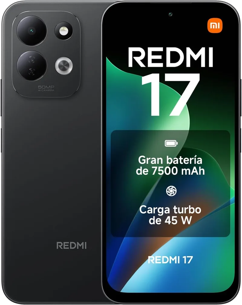 XIAOMI ▫️ REDMI 17, 4+256 GB, Preto, 7500 mAh, Carregamento Turbo de 45 W