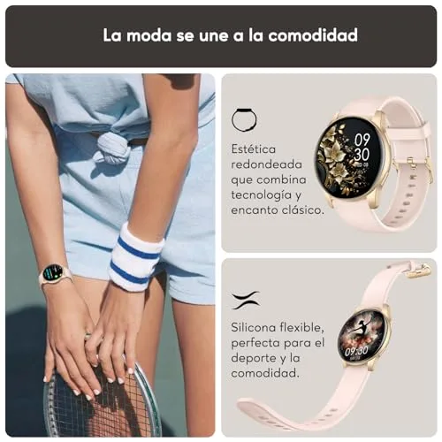 AcclaFit ▫️ Relógio Inteligente para Homem e Mulher com Chamadas Bluetooth, Smartwatch com Mostrador Redondo de 1,38" com Mais de 147 Modos Desportivos, Pulsómetro, Resistente à Água (IP68), Compatível com Android e iOS 2
