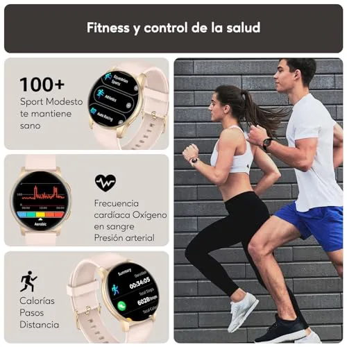 AcclaFit ▫️ Relógio Inteligente para Homem e Mulher com Chamadas Bluetooth, Smartwatch com Mostrador Redondo de 1,38" com Mais de 147 Modos Desportivos, Pulsómetro, Resistente à Água (IP68), Compatível com Android e iOS 3