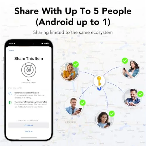 coioc ▫️ Smart Tag 4 unidades para Android e iOS, localizador Bluetooth para chaves, malas, carteira, mochila e bolsa, localizador com 120 dB, rede de localização global, partilha familiar, IP67, sem assinatura 7