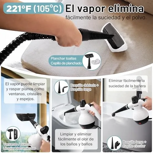 AKPIAN ▫️ Limpador a vapor para uso doméstico, 3 minutos de aquecimento, bloqueio de segurança 3