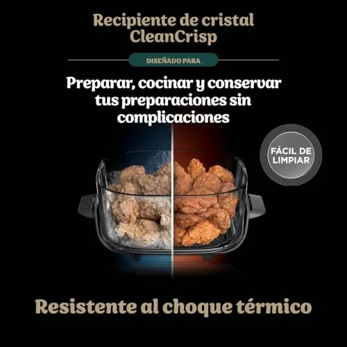 Ninja ▫️ CRISPi Fritadeira de ar portátil 4 em 1, 3,8 L / 2,3 L / 1,4 L: Fritar com ar, Assar, Manter a temperatura, Dourar. Compacta, 6 porções, 3 recipientes de vidro com tampas, 1700 W, Verde FN103EUGN 5