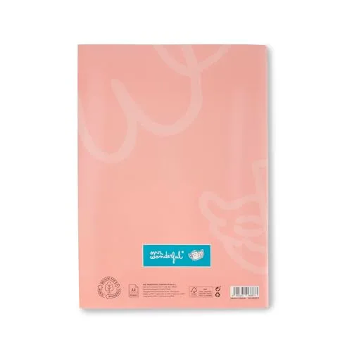 Mr. Wonderful ▫️ Caderno A4 Rosa - Folhas pautadas - 48 páginas - Encadernação agrafada (Embalagem de 2) 2
