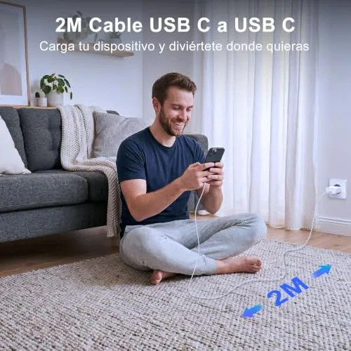 BIHPJD ▫️ Carregador de 45 W com carregamento rápido, conjunto de 2 carregadores USB-C de 45 W com cabo Tipo C de 2 m para Samsung Galaxy S26/S25/S24/S23/S22/S21 Ultra 6