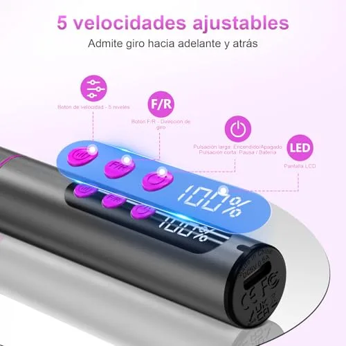 POFIBO ▫️ Máquina profissional para unhas, 35 000 RPM, USB, conjunto de manicure 12 em 1 5