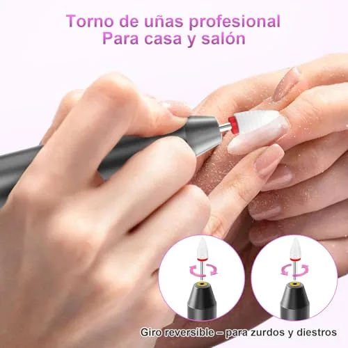 POFIBO ▫️ Máquina profissional para unhas, 35 000 RPM, USB, conjunto de manicure 12 em 1 6