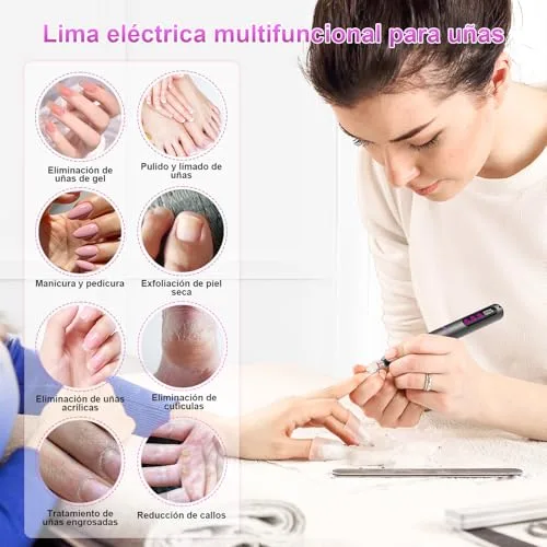 POFIBO ▫️ Máquina profissional para unhas, 35 000 RPM, USB, conjunto de manicure 12 em 1 7