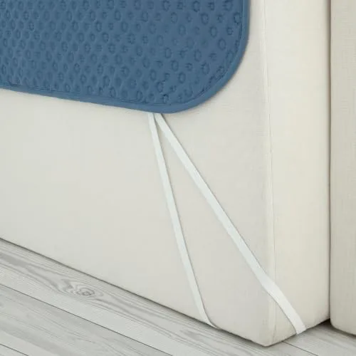 Todocama ▫️ Capa para Sofá Chaise Long Reta 200 cm, Proteção Acolchoada em Piqué, Anti-ácaros, Fácil de Limpar, (Azul Acinzentado) 4