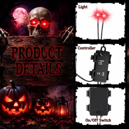Bukbas ▫️ 4 pares de olhos luminosos LED para o Halloween 5