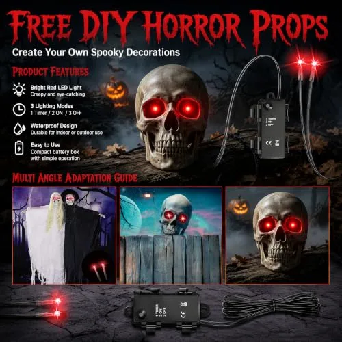 Bukbas ▫️ 4 pares de olhos luminosos LED para o Halloween 7