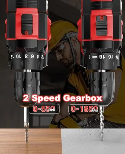 MHPRO ▫️ Berbequim-aparafusadora a bateria de 21 V, 42 Nm, com 1 bateria de 2,0 Ah 5