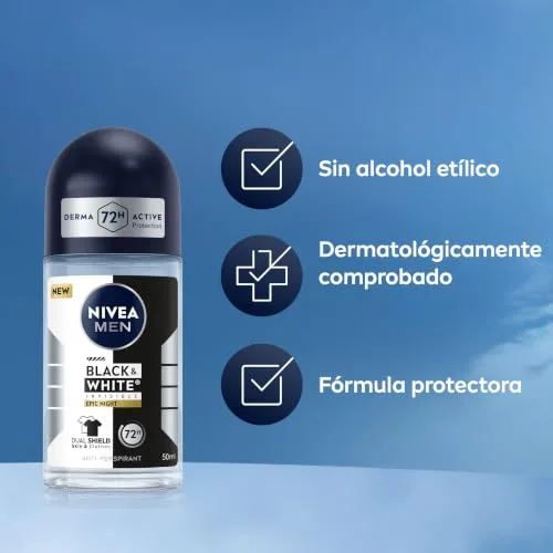 NIVEA ▫️ Desodorizante MEN Black & White Epic Night, roll-on, embalagem de 6 x 50 ml 6