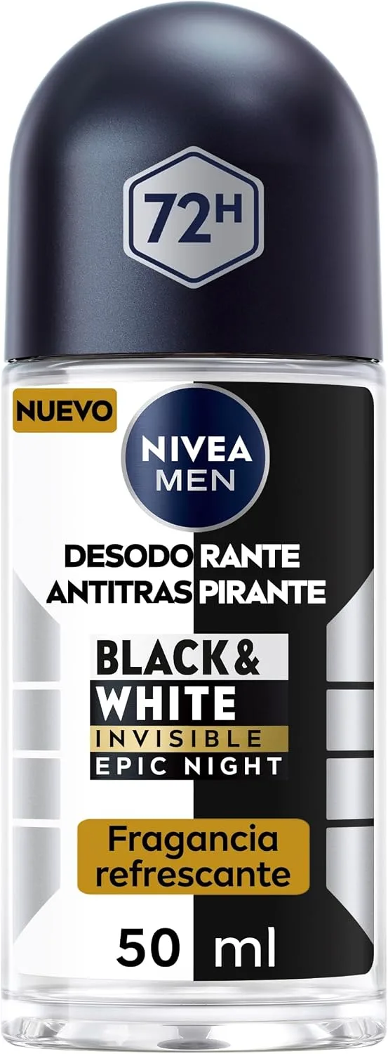 NIVEA ▫️ Desodorizante MEN Black & White Epic Night, roll-on, embalagem de 6 x 50 ml