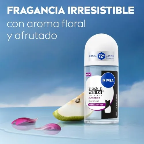NIVEA ▫️ Black & White Authentic Desodorizante para Mulher, Roll-On, embalagem de 6 x 50 ml 5
